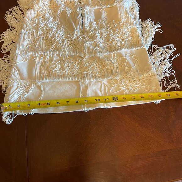 American Eagle Outfitters Ivory Fringe top  Tank Festival Boho Western size 0 - Picture 7 of 10
